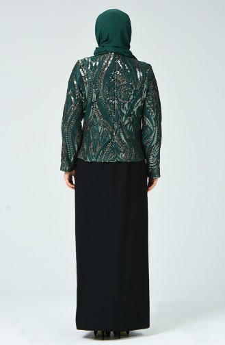 Green Hijab Evening Dress 6292-04
