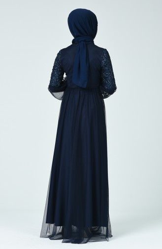 Dunkelblau Hijab-Abendkleider 5239-03