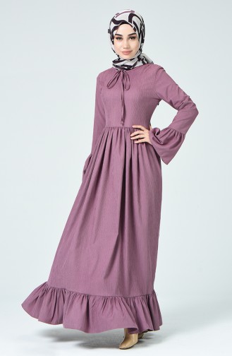 Pleated Velvet Dress Rose Dried 81757-05