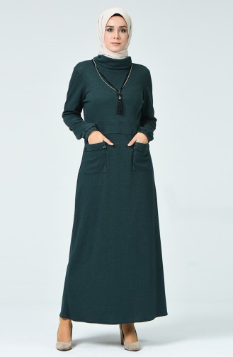 فستان أخضر زمردي 9254-01