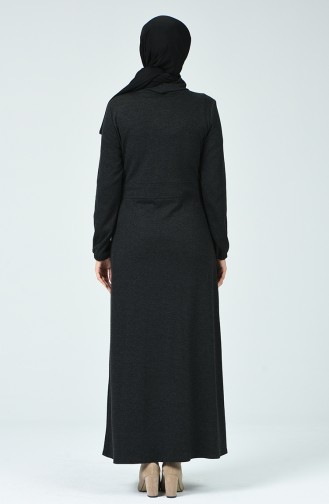 Kolye Detaylı Elbise 9254-02 Siyah