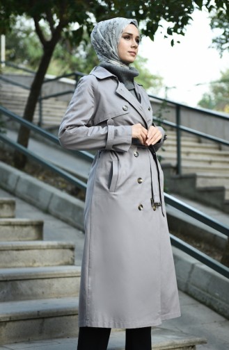 Gray Trench Coats Models 8097-04