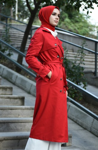 Red Trench Coats Models 8097-06