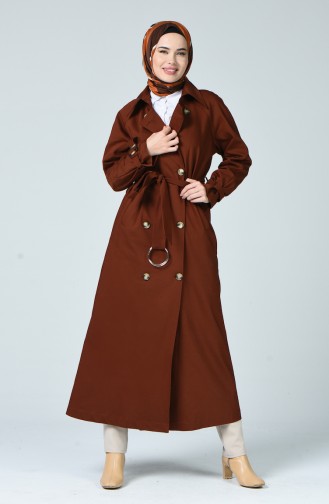 Trench Coat a Boutons 90004A-01 Tabac 90004A-01