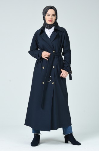 Navy Blue Trench Coats Models 90004A-02