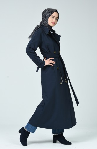 Navy Blue Trench Coats Models 90004A-02