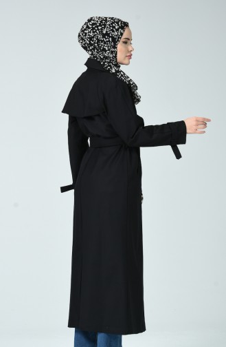 ترانشكوت طويل بأزرار أسود 90004A-03