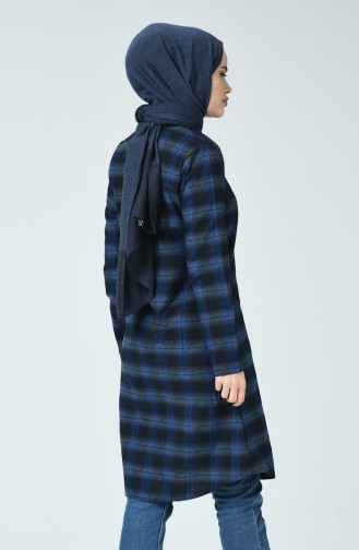 Plaid Winter Tunic Navy Blue & Blue 5420-04