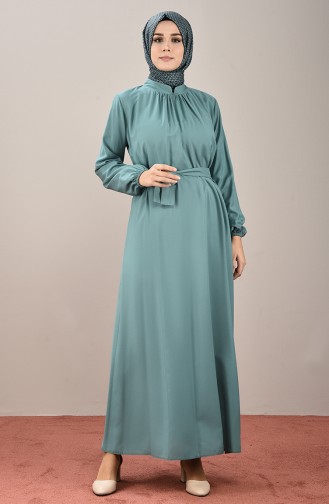 Green Almond Hijab Dress 10143-05