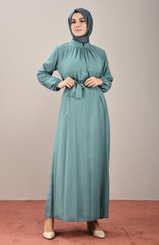 Unreife Mandelgrün Hijab Kleider 10143-05