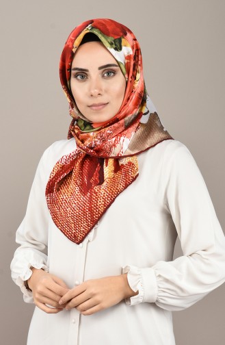 Patterned Rayon Scarf Bordeaux 2408-03