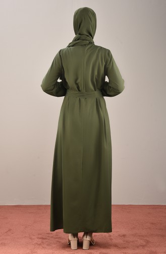 Khaki Hijab Dress 10143-01