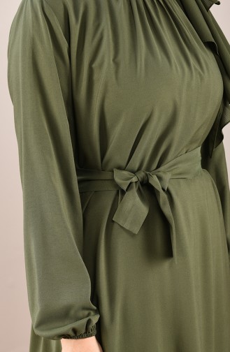 Khaki Hijab Dress 10143-01