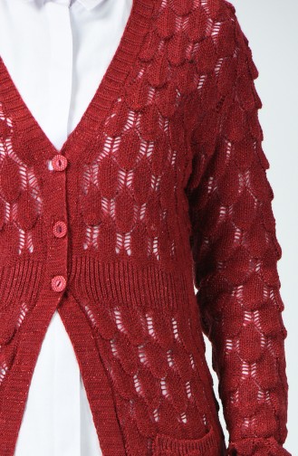 Weinrot Strickjacke 0005-02