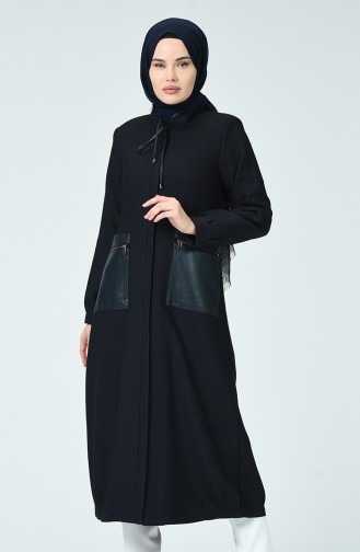 Leather Pocket Cape Navy Blue 35872A-01