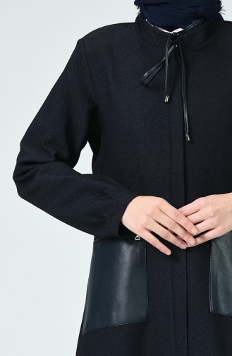 Leather Pocket Cape Navy Blue 35872A-01