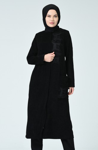 Velvet Cape with Tassels Black 35980-01