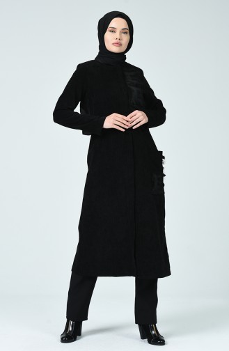Velvet Cape with Tassels Black 35980-01
