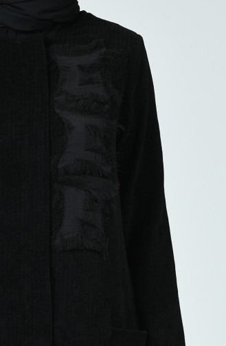 Velvet Cape with Tassels Black 35980-01