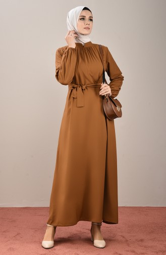 Tobacco Brown İslamitische Jurk 10143-02