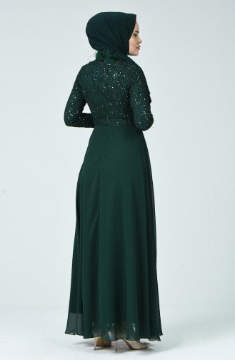 Robe de Soirée à Plume 5237-01  Vert émeraude 5237-01