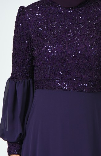 Sequined Evening Dress Purple 5238-02