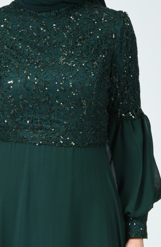 Sequined Evening Dress Emerald Green 5238-04