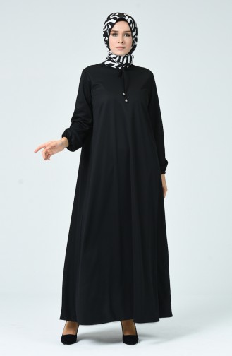Schwarz Hijab Kleider 1811-01