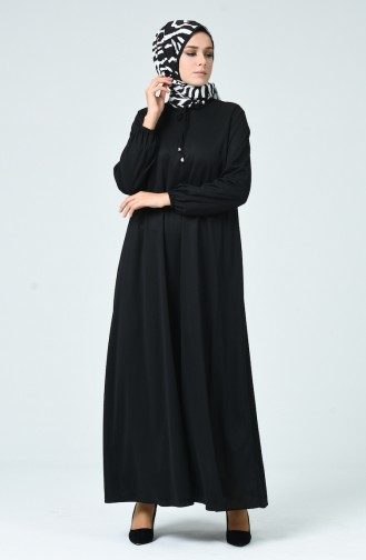 Schwarz Hijab Kleider 1811-01