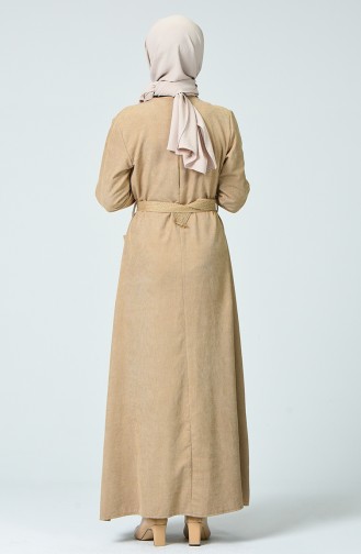 فستان بني مائل للرمادي 9046-01