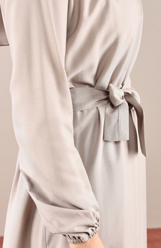 Elastic Sleeve Belted Dress 10143-08 Mink 10143-08