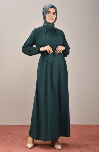 فستان أخضر زمردي 10143-06