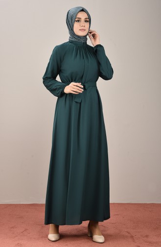 Smaragdgrün Hijab Kleider 10143-06