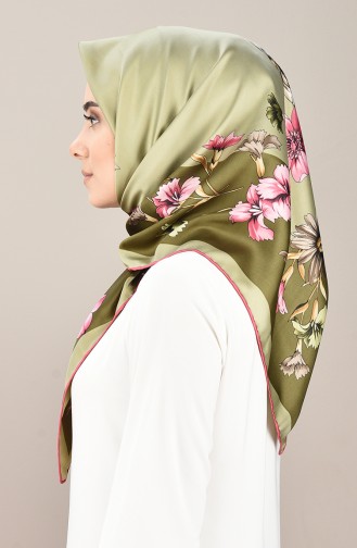 Patterned Rayon Scarf Pink Light Green 2405-03