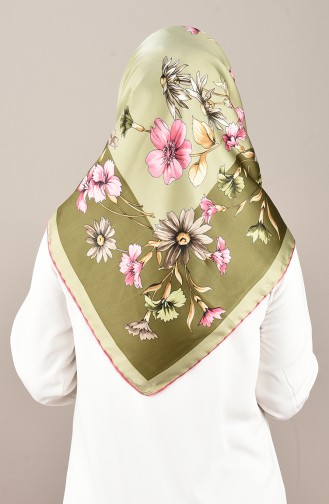 Patterned Rayon Scarf Pink Light Green 2405-03