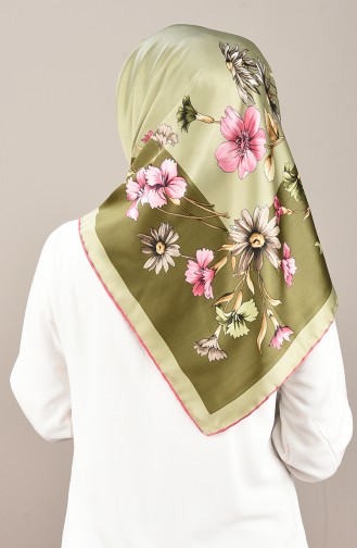 Patterned Rayon Scarf Pink Light Green 2405-03