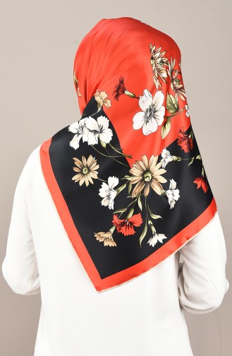 Patterned Rayon Scarf Light Beige Red 2405-04