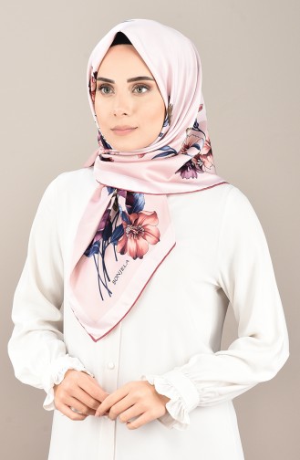 Patterned Rayon Scarf Rose Dried Powder 2405-13