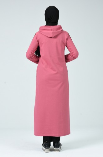 Abaya Sport à Capuche 4290A-04 Rose Pâle 4290A-04