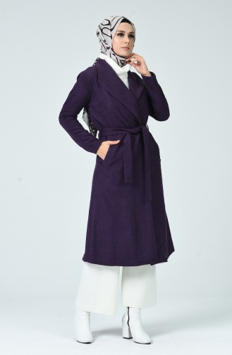 Belted Filt Coat Purple 6020-04