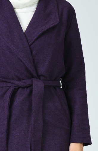 Belted Filt Coat Purple 6020-04