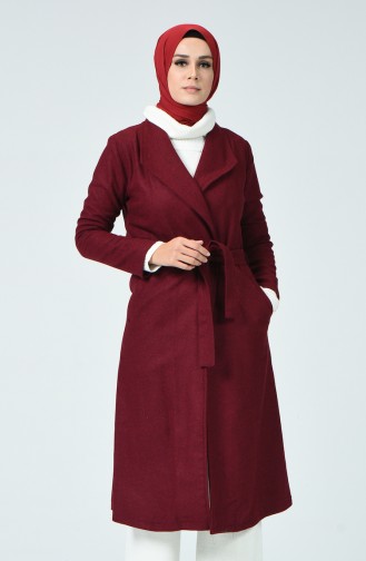 Belted Filt Coat Bordeaux 6020-06