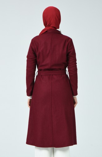 Belted Filt Coat Bordeaux 6020-06