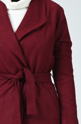 Belted Filt Coat Bordeaux 6020-06