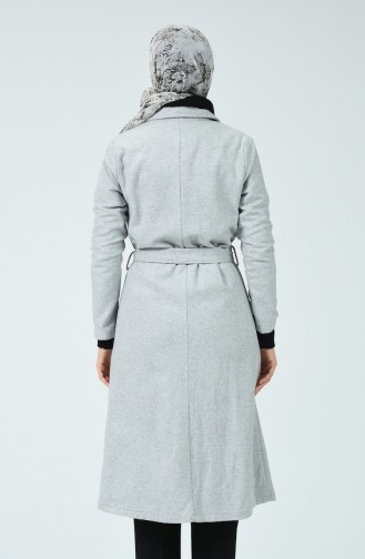 Belted Filt Coat Light Gray 6020-07