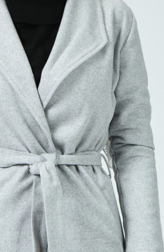 Belted Filt Coat Light Gray 6020-07