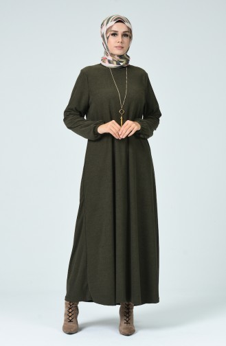 Khaki Hijab Kleider 0024-02