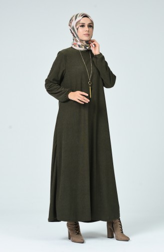 Khaki Hijab Dress 0024-02