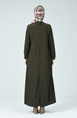 Khaki Hijab Kleider 0024-02