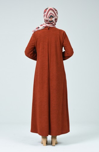 Brick Red Hijab Dress 0024-03